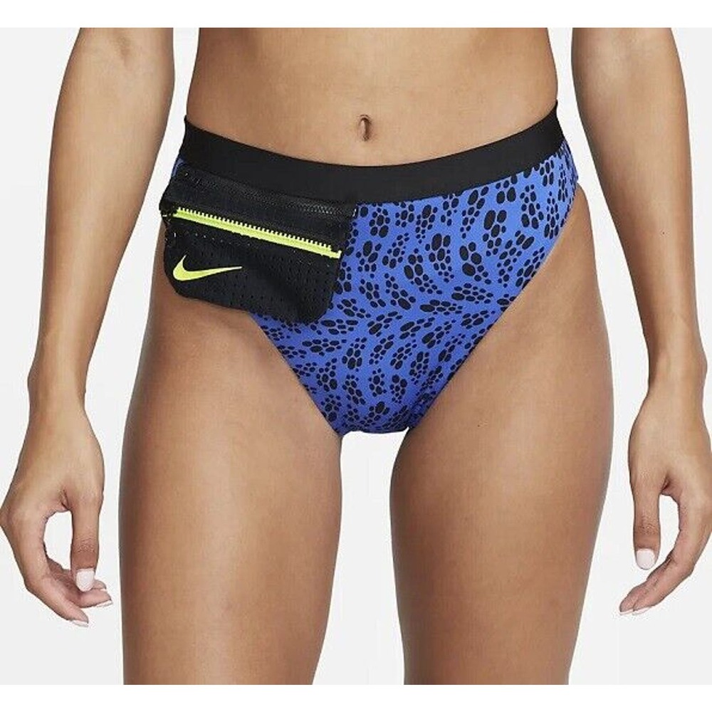 NWT NIKE Party Dots High Waist Bikini Bottoms Detachable‎ Zip Pack Size M, XL
